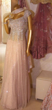 Shiny Pink A-Line Beading Long Formal Prom Dress Evening Party Dress, HZ0319