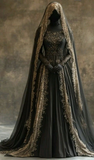 Modest Black Long Sleeves A-Line Long Formal prom Dress Evening Dresses, HZ0319