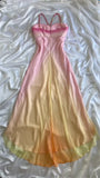 Spaghetti Straps A-Line Beading Colorful Chiffon Long Party Dress Evening Dresses, HZ0319