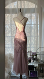 Vintage Elegant Purple Fairy Long Chiffon Spaghetti Strap Romantic Evening Dress Prom Dresses HZ0319