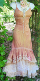 Vintage Spaghetti Straps Mermaid Lace Long Party Dress Retro Prom Dress, HZ0319