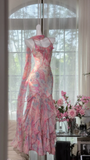 Elegant Fairy Mermaid Long Chiffon Spaghetti Strap Evening Dress Prom Dresses HZ0319