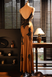 Vintage Elegant V-neck Applique Design Romantic Chiffon Evening Dress Prom Dress HZ0319