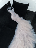 Shiny Beaded White Sweetheart Tulle Sequin Design Elegant Mermaid Floor-length Wedding Dress HZ0319