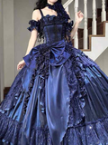 Royal Blue Gothic Straps Quinceanera Dress Birthday Ball Gown, HZ0319