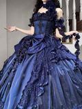 Royal Blue Gothic Straps Quinceanera Dress Birthday Ball Gown, HZ0319