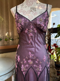 Dark Purple Spaghetti Straps Beading Vintage Party Dress Evening Gown HZ0319