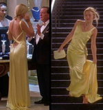 Yellow Sheath Long Prom Dress Satin Evening Party Dress HZ0319