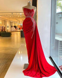 Mermaid Red Long Formal Prom HZ0319