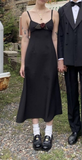 Lovely Black Straps A-Line Midi Length Party Dress Cute Prom Dress HZ0319