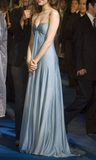 Elegant Blue Sweetheart A-Line Satin Long Formal Party Dress HZ0319